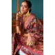 Deep Maroon Kashmiri Pashmina Woven Work Traditional Wear Saree - 9974191554