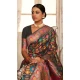 Black Kashmiri Pashmina Woven Work Traditional Wear Saree - 9974191557