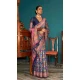 Navy Blue Kashmiri Pashmina Woven Work Traditional Wear Saree - 9974191559