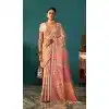 Light Peach Kashmiri Pashmina Woven Work Traditional Wear Plus Size Saree - 9974191560