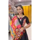 Black Rayon Printed Navratri Lehenga Choli - 10047192084