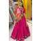 Rani Pink Maslin Printed Navratri Lehenga Choli - 10047192087