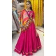 Rani Pink Maslin Printed Navratri Lehenga Choli - 10047192087
