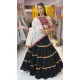 Black And Grey Maslin Rayon Sequence Work Navratri Lehenga Choli - 10047192089