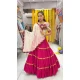 Pink And Magenta Maslin Digital Printed Navratri Lehenga Choli - 10047192090