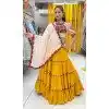 Yellow Rayon Digital Printed Navratri Lehenga Choli - 10047192091