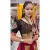 Maroon Rayon Digital Printed Navratri Lehenga Choli - 10047192094