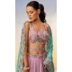 Mauve Georgette Embroidered Designer Wear Lehenga Choli - 10083192267