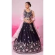 Purple Satin Embroidery Wedding Wear Lehenga Choli - 10084192271