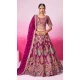 Burgundy Silk Embroidery Wedding Wear Lehenga Choli - 10084192273