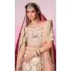 Cream Silk Embroidery Wedding Wear Plus Size Lehenga Choli - 10084192274