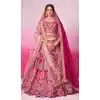 Pink Silk Embroidery Wedding Wear Plus Size Lehenga Choli - 10084192275