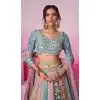 Multi Color Ploy Georgette Embroidery Wedding Wear Plus Size Lehenga Choli - 10084192278