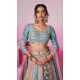 Multi Color Ploy Georgette Embroidery Wedding Wear Lehenga Choli - 10084192278