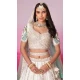Silk Cream Embroidery Wedding Wear Lehenga Choli - 10084192279