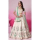Silk Cream Embroidery Wedding Wear Lehenga Choli - 10084192279