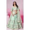 Sea Green Silk Embroidery Wedding Wear Lehenga Choli - 10084192280