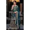 Plus Size Silk Sequins Work Party Wear Palazzo Suit In Teal Blue - 10085192281