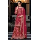Silk Sequins Work Party Wear Palazzo Suit In Rani Pink - 10085192282