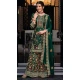 Silk Sequins Work Party Wear Palazzo Suit In Green - 10085192283