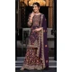 Silk Sequins Work Party Wear Palazzo Suit In Purple - 10085192284