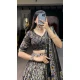 Black Tussar Silk Foil Print Work Navratri Wear Lehenga Choli - 10087192291