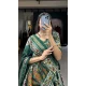 Green Tussar Silk Foil Print Work Navratri Wear Lehenga Choli - 10087192292