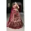 Maroon Tussar Silk Foil Print Work Navratri Wear Plus Size Lehenga Choli - 10087192293