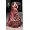 Maroon Tussar Silk Foil Print Work Navratri Wear Lehenga Choli - 10087192293