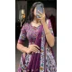 Purple Tussar Silk Foil Print Work Navratri Wear Lehenga Choli - 10087192294
