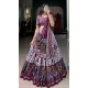 Purple Tussar Silk Foil Print Work Navratri Wear Lehenga Choli - 10087192294