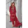 Red Viscose Resham Work Party Wear Readymade Salwar Suit - 10088192297