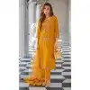 Yellow Viscose Resham Work Party Wear Readymade Salwar Suit - 10088192299