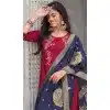 Cherry Red Vichitra Silk Resham Work Party Wear Readymade Salwar Suit - 10088192300