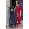 Cherry Red Vichitra Silk Resham Work Party Wear Readymade Salwar Suit - 10088192300