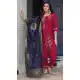 Cherry Red Vichitra Silk Resham Work Party Wear Readymade Salwar Suit - 10088192300