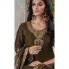 Mouse Grey Vichitra Silk Resham Work Party Wear Readymade Salwar Suit - 10088192301