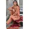 Peach Vichitra Silk Resham Work Party Wear Readymade Salwar Suit - 10088192303