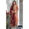Peach Vichitra Silk Resham Work Party Wear Readymade Salwar Suit - 10088192303