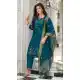 Teal Vichitra Silk Resham Work Party Wear Readymade Salwar Suit - 10088192304