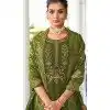 Mehendi Viscose Resham Work Party Wear Readymade Salwar Suit - 10088192306