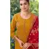 Viscose Resham Work Party Wear Readymade Salwar Suit In Yellow - 10088192308