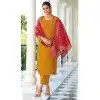 Viscose Resham Work Party Wear Readymade Salwar Suit In Yellow - 10088192308