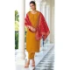 Viscose Resham Work Party Wear Readymade Salwar Suit In Yellow - 10088192308