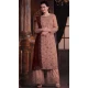 Butterfly Net Embroidered Pakistani Style Palazzo Suit In Peach - 10099192359