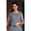 Butterfly Net Embroidered Pakistani Style Plus Size Palazzo Suit In Sky Blue - 10099192360