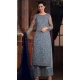 Butterfly Net Embroidered Pakistani Style Palazzo Suit In Sky Blue - 10099192360