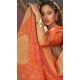 Orange Chanderi Digital Printed Pakistani Style Salwar Kameez - 10108192394