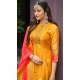 Mustard Chanderi Digital Printed Pakistani Style Salwar Kameez - 10108192395