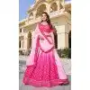 Pink Soft Organza Sequins Work Designer Wear Plus Size Lehenga Choli - 10109192396
